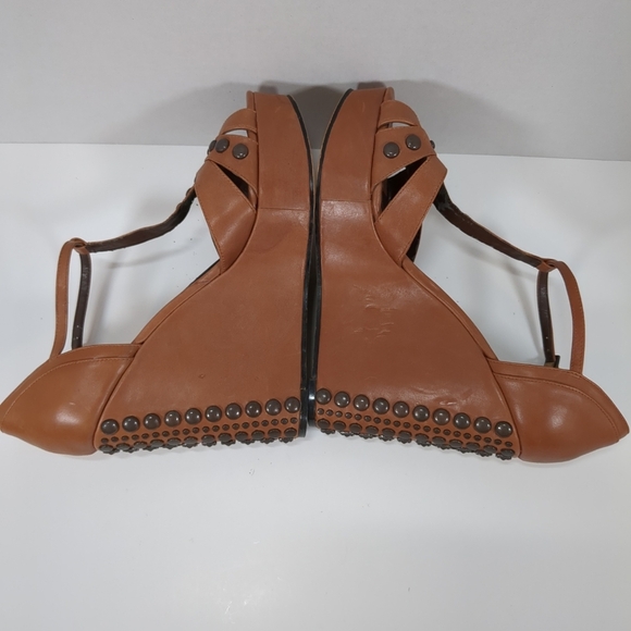 Vince Camuto brown studded wedge sandals, size 10 - Picture 8 of 12